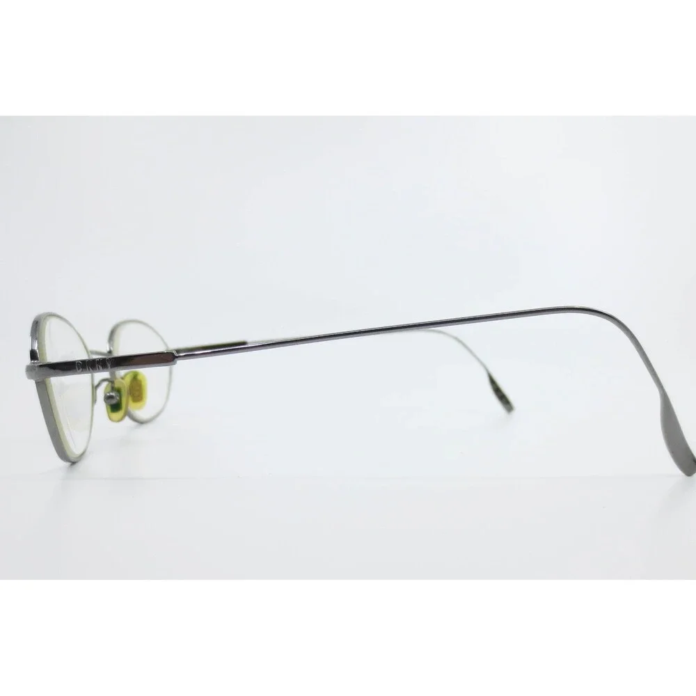 DKNY KY521 010 Gunmetal Gray Oval Metal Eyeglass Frames Italy 46-19-140 Vintage